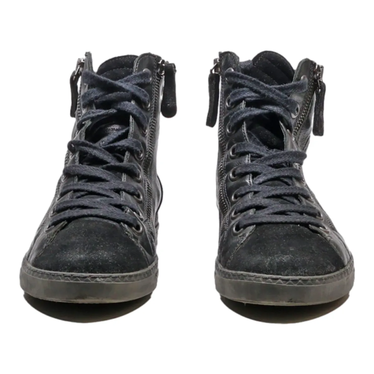PAUL GREEN High Top Trainers Black Leather Womens UK 3