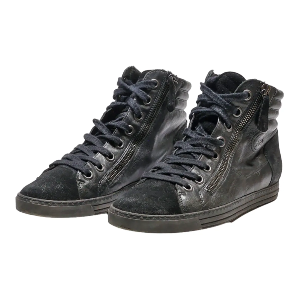 PAUL GREEN High Top Trainers Black Leather Womens UK 3