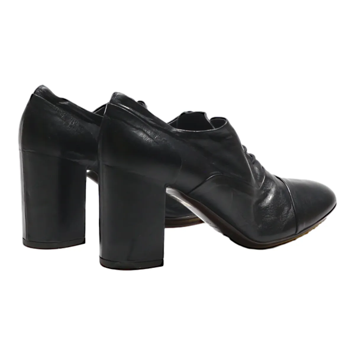 ROBERTO DEL CARLO Oxford Block Heels Black Leather Womens UK 5