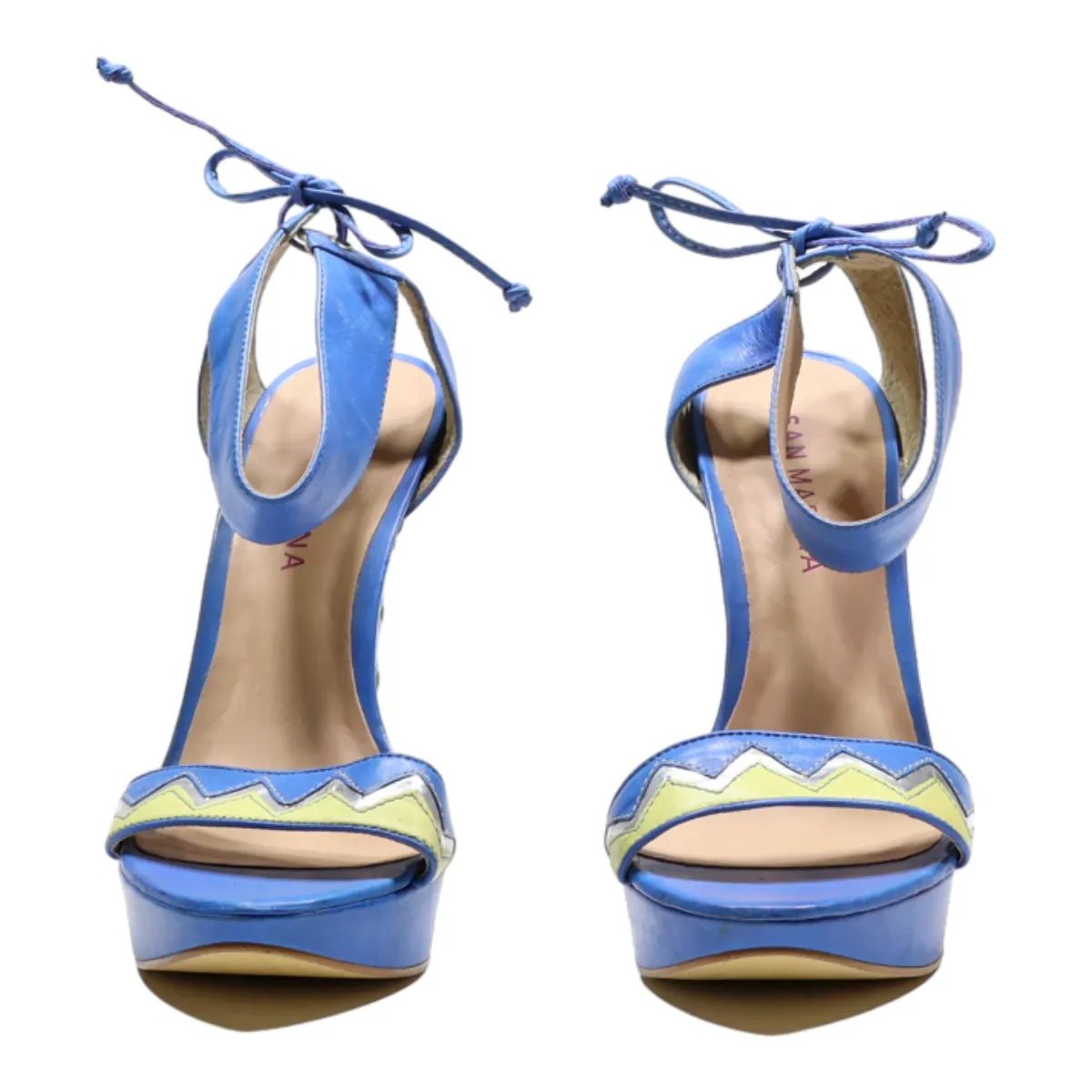 SAN MARINA Strappy Heels Blue Leather Womens UK 6