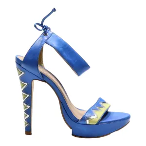 SAN MARINA Strappy Heels Blue Leather Womens UK 6