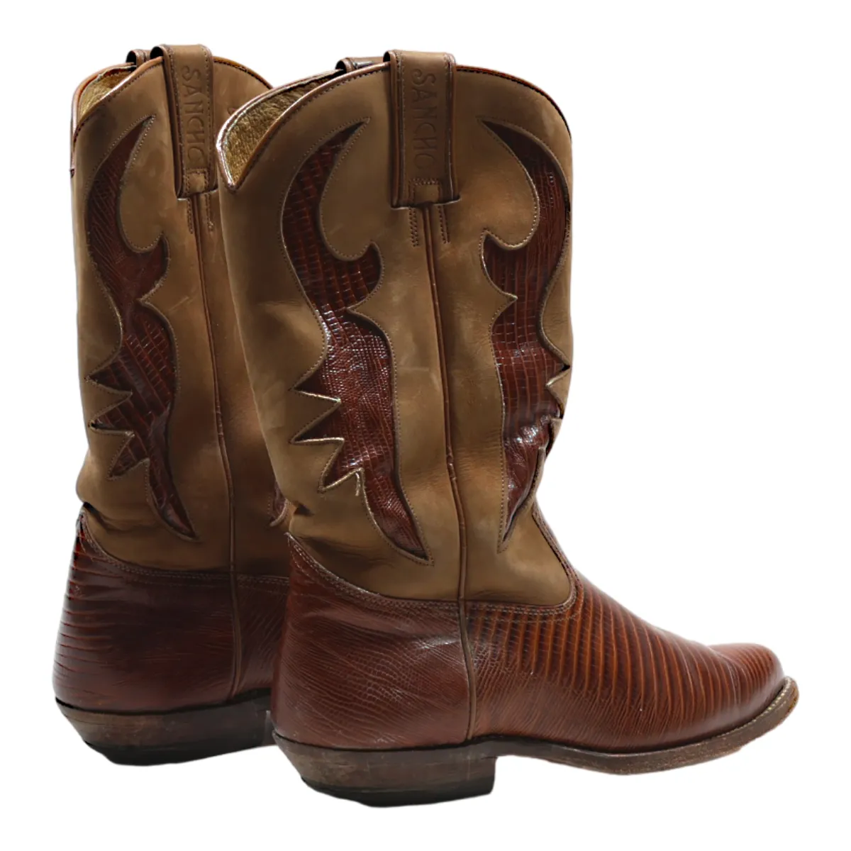 SANCHO Cowboy Boots Brown Leather Womens UK 4
