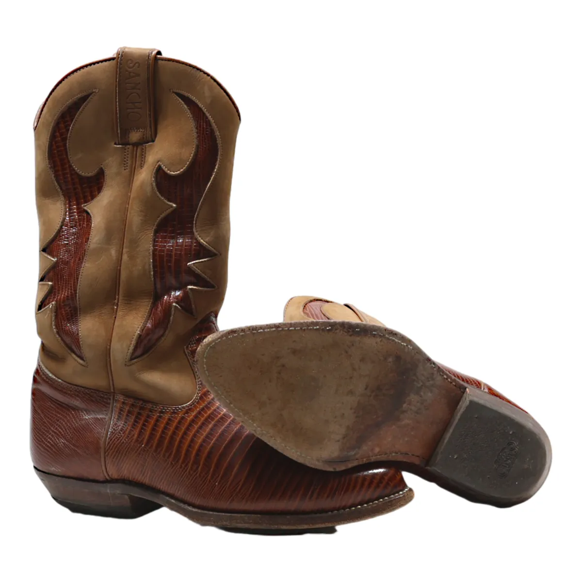 SANCHO Cowboy Boots Brown Leather Womens UK 4