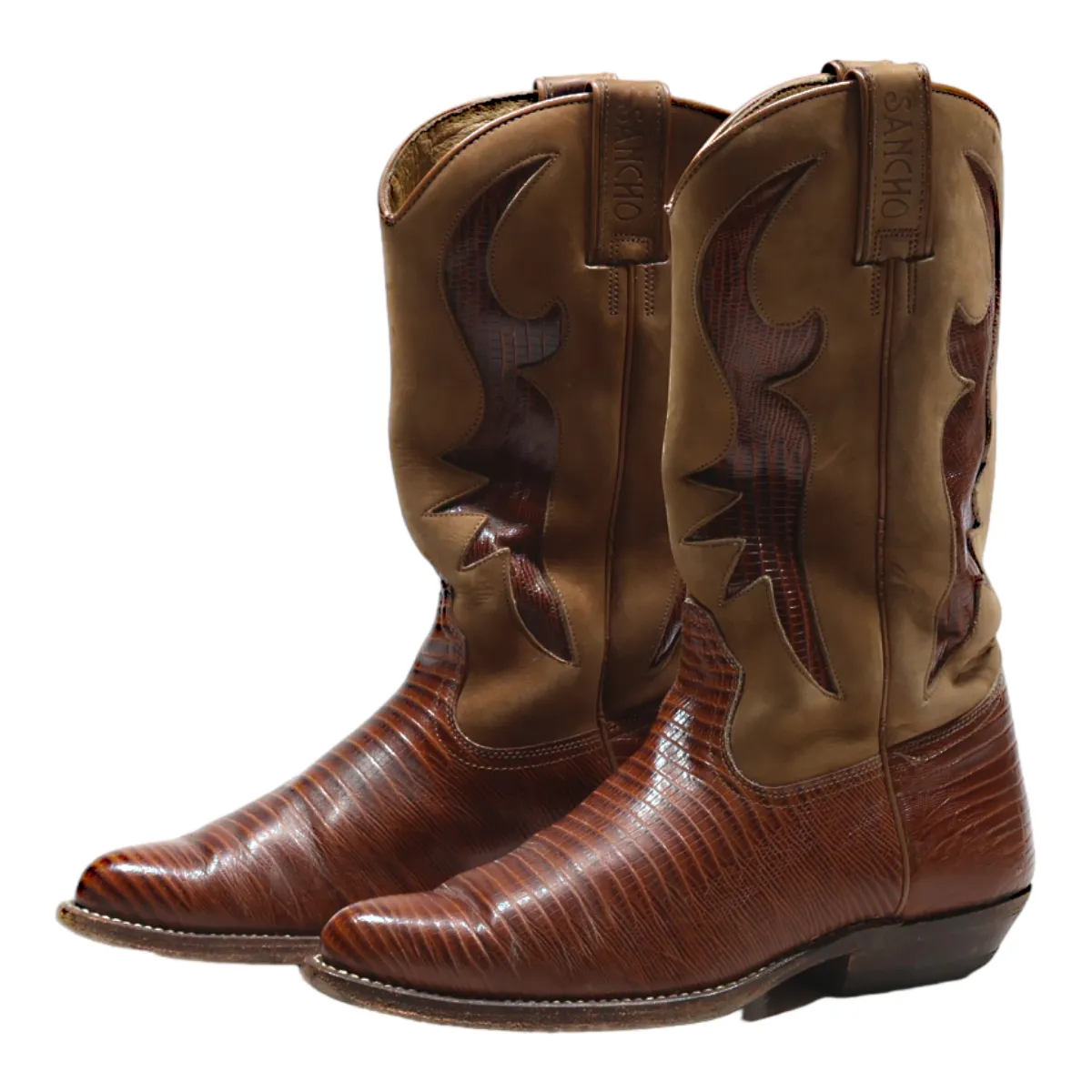 SANCHO Cowboy Boots Brown Leather Womens UK 4