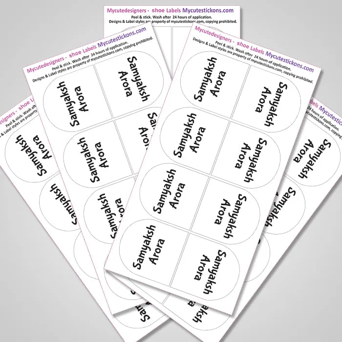 Shoe Labels Pack - Solid White