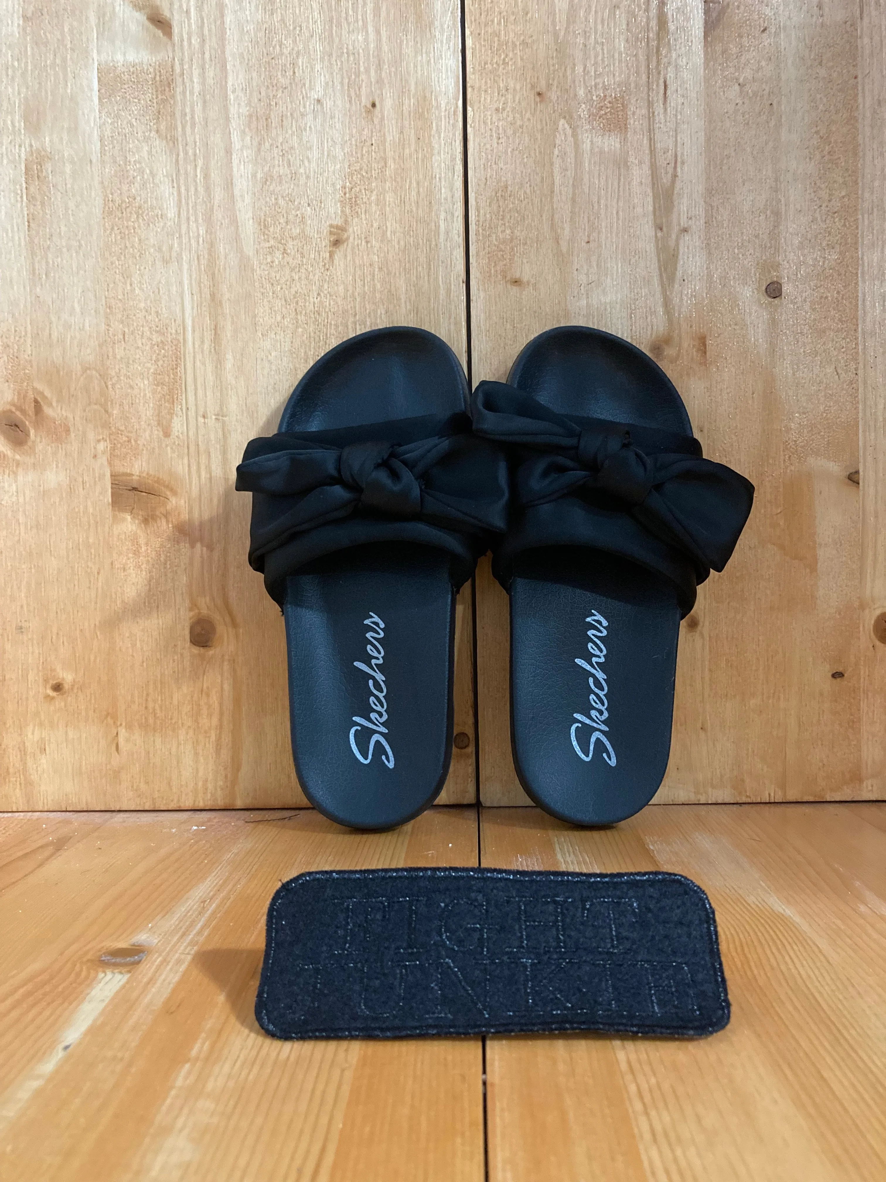 SKECHERS SKETCHERS 2ND TAKE TIED UP BOW Women's Size 7 Sandals Black 31533
