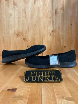 SKECHERS SKETCHERS FACTORY SAMPLE Womens Size 11 Suede Slip On Shoes Sneakers Black 23650