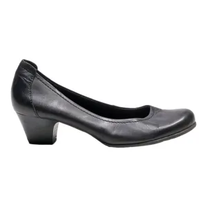 TAMARIS Court Heels Black Leather Womens UK 4