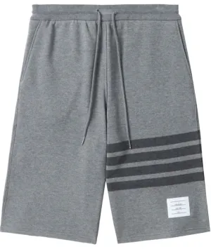 Thom Browne Grey Cotton Loopback Tonal 4-Bar Sweat Shorts
