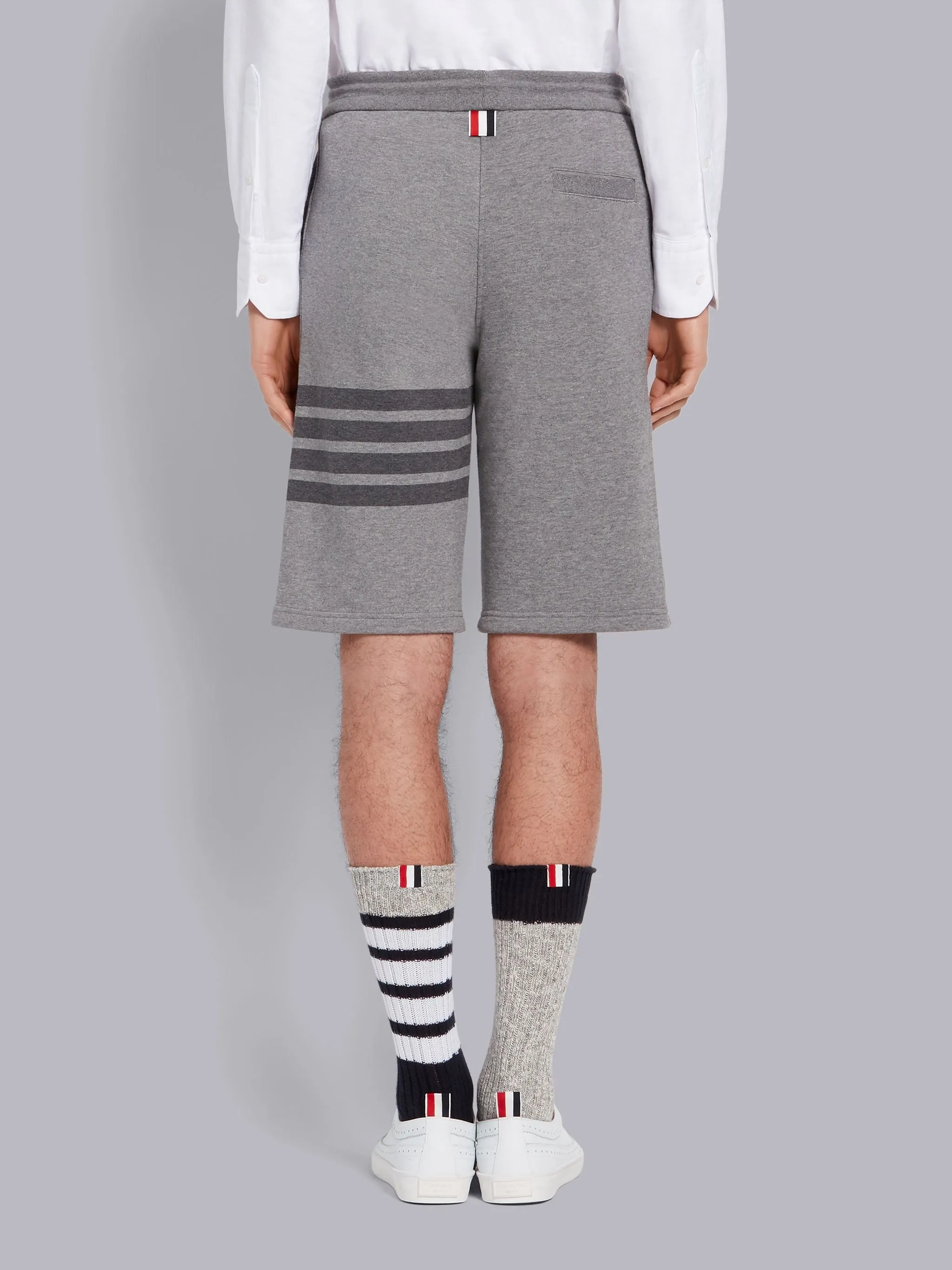Thom Browne Grey Cotton Loopback Tonal 4-Bar Sweat Shorts