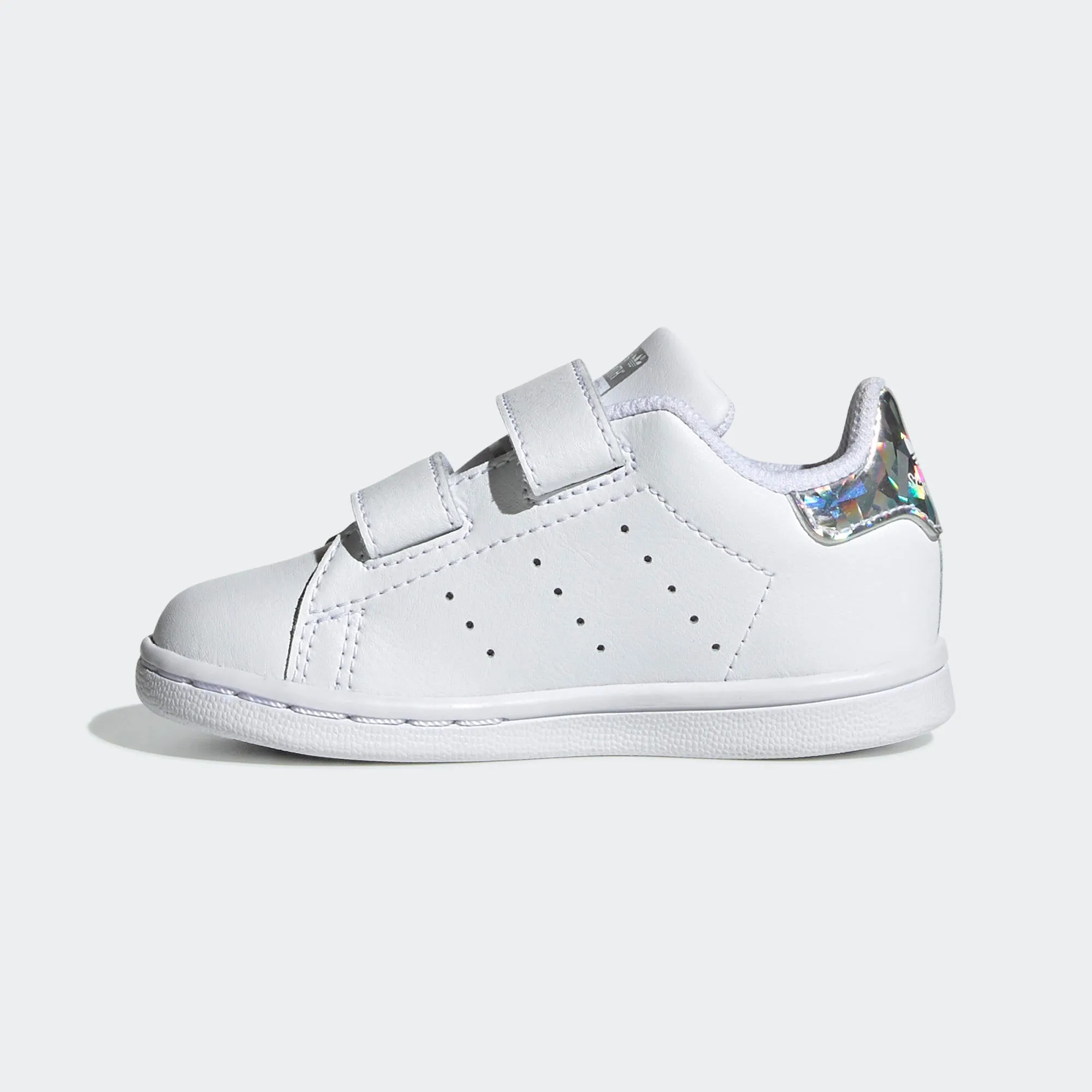 Toddler's adidas Originals Stan Smith Velcro Shoes White Silver Iridescent