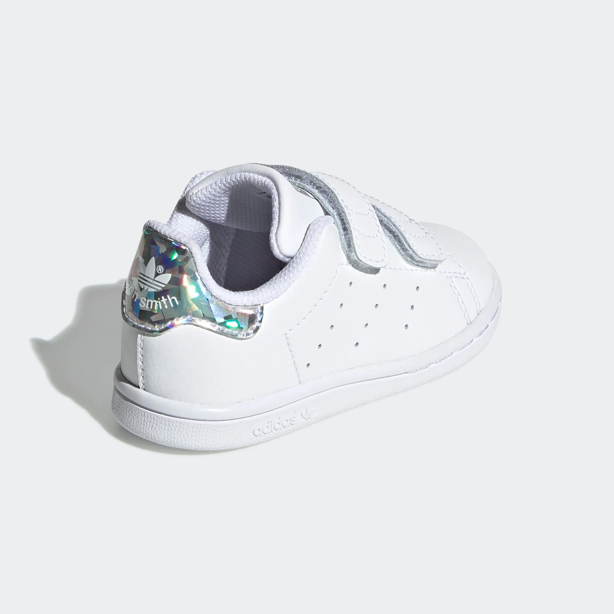 Toddler's adidas Originals Stan Smith Velcro Shoes White Silver Iridescent