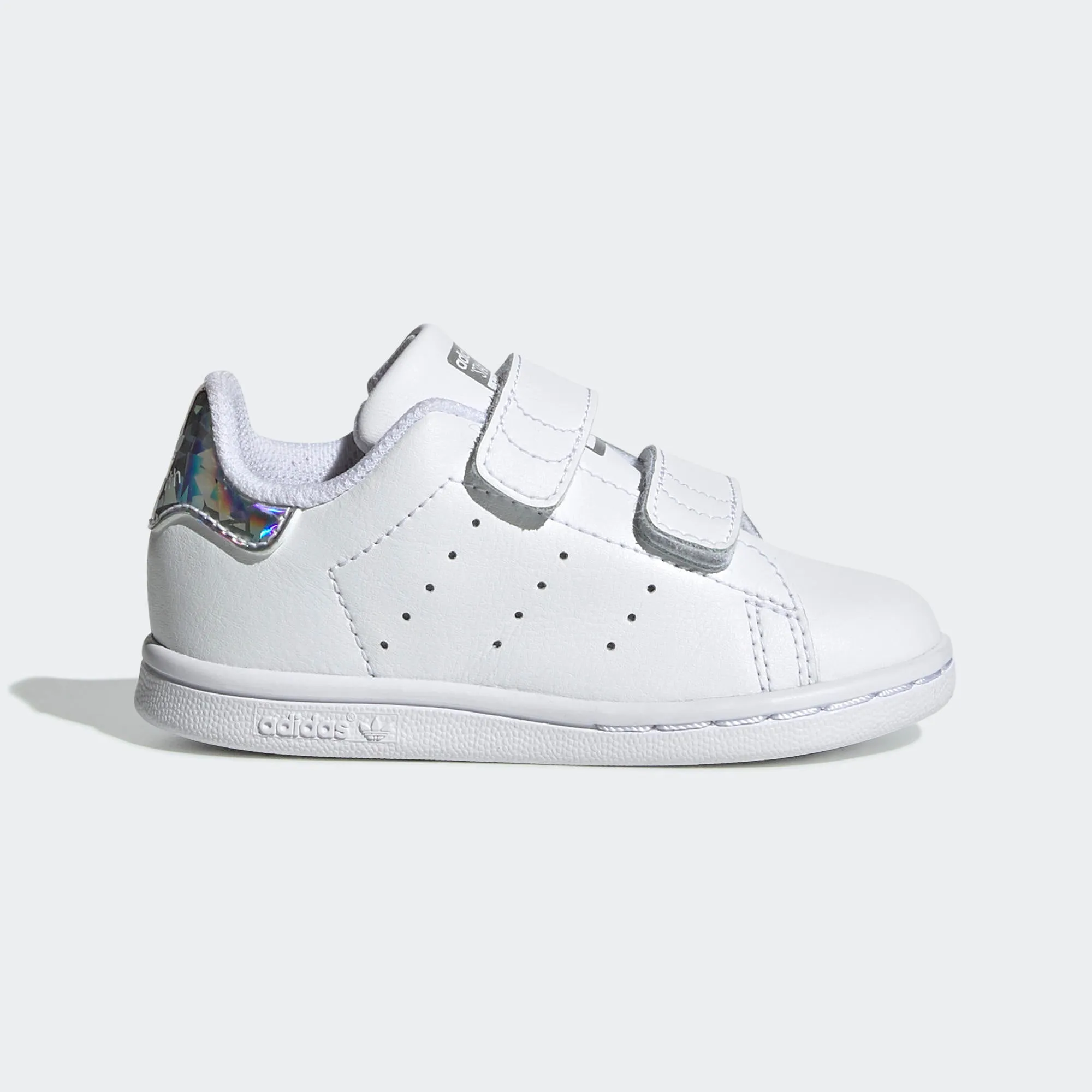 Toddler's adidas Originals Stan Smith Velcro Shoes White Silver Iridescent