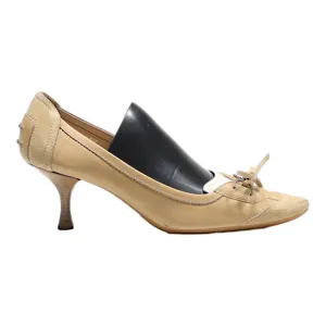 TODS Kitten Heels Cream Leather Womens UK 3.5