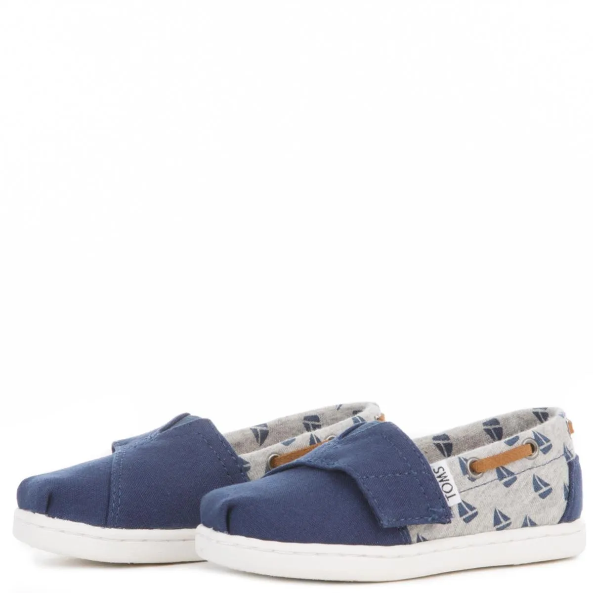 Toms for Toddlers: Navy Canvas/Sailboats Bimini