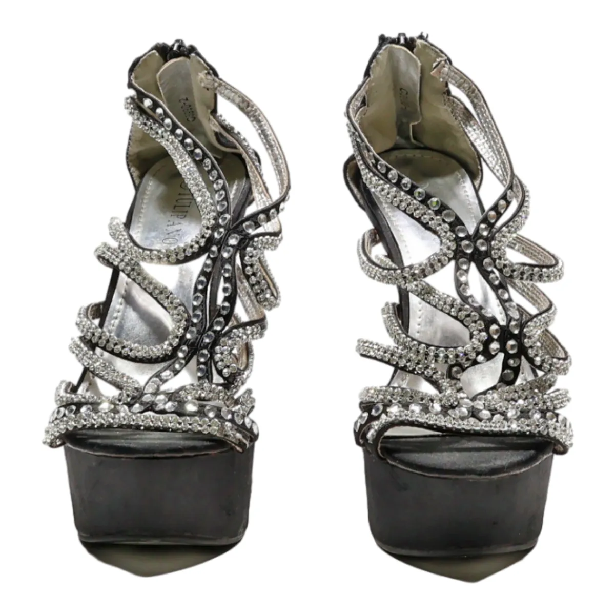 TULIPANO Strappy Heels Black Synthetic Womens UK 5