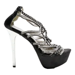 TULIPANO Strappy Heels Black Synthetic Womens UK 5