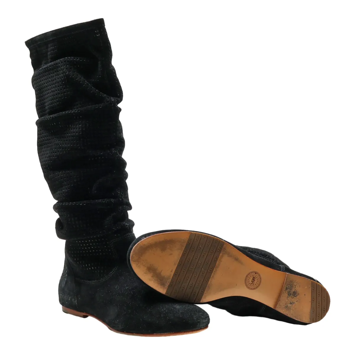 UGG High Boots Black Suede Womens UK 8.5