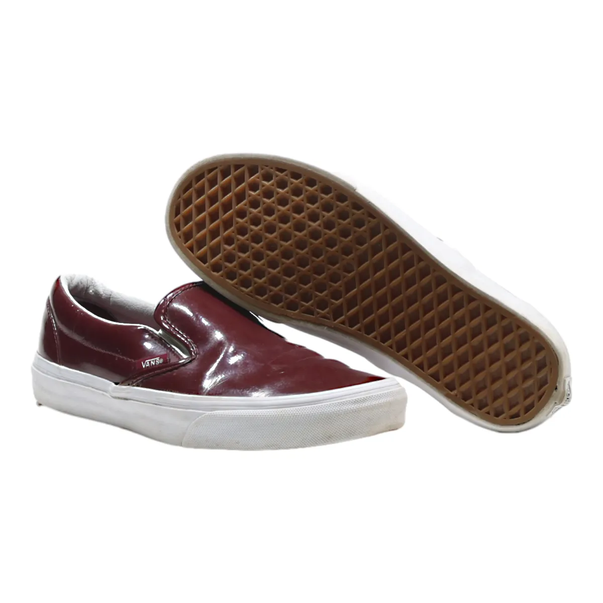 VANS Pump Shoes Maroon Leather Mens UK 6.5