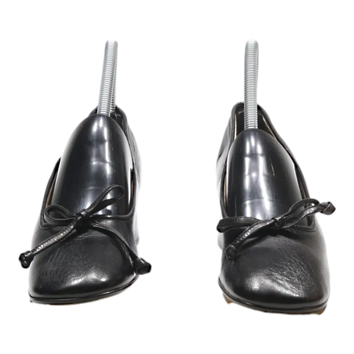 VOLTAN Block Heels Black Leather Womens UK 3