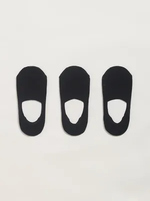 WES Lounge Black No-Show Cotton-Blend Socks - Pack of 3