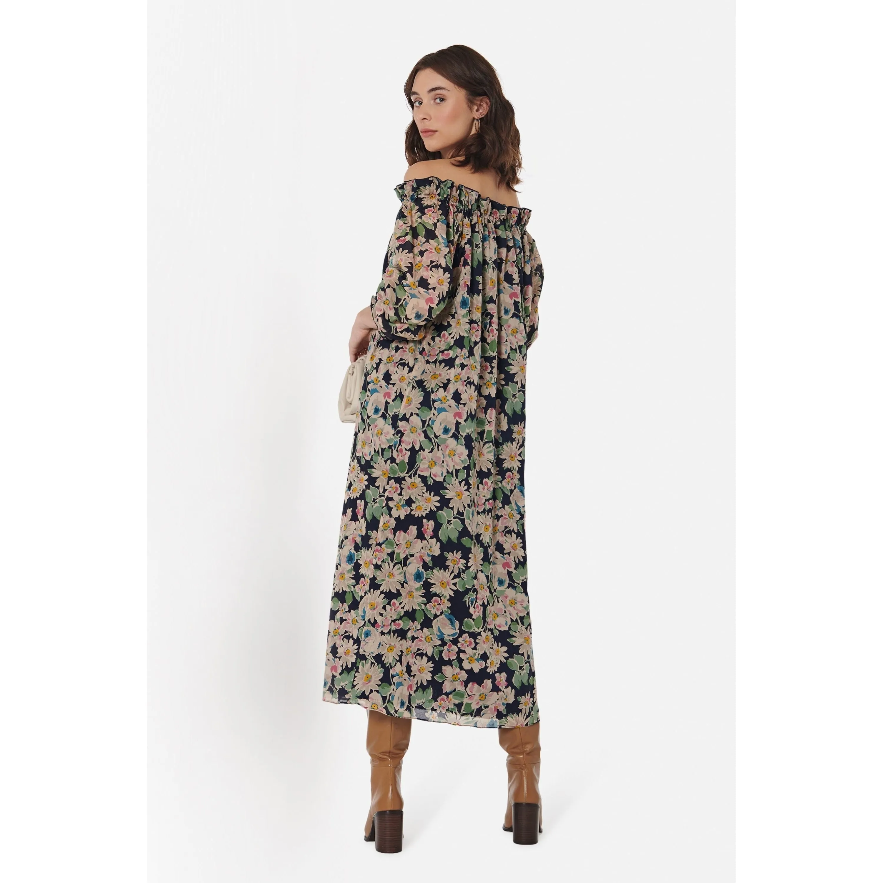 Women's Grace Dress in Navy Floral by Casey Marks