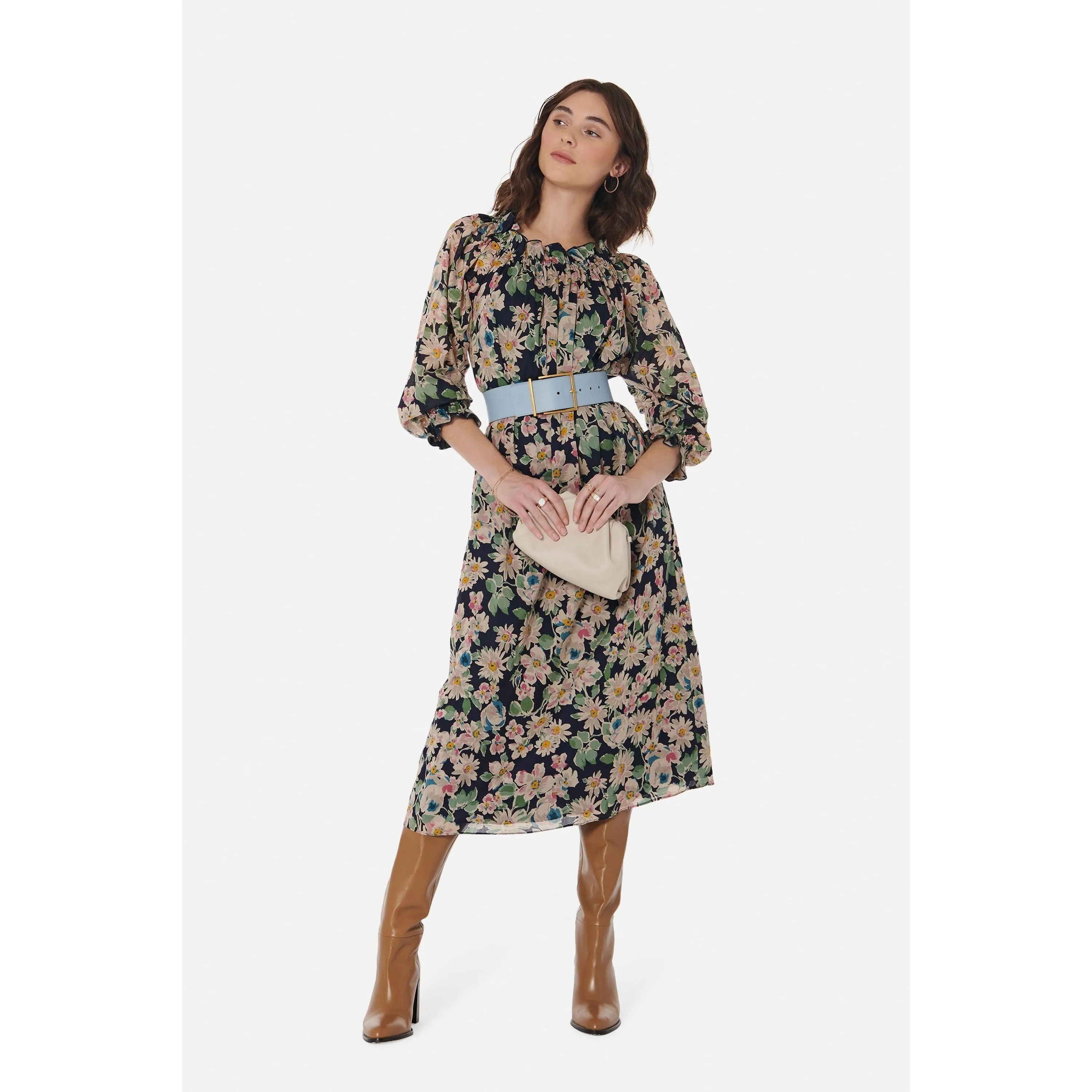 Women's Grace Dress in Navy Floral by Casey Marks