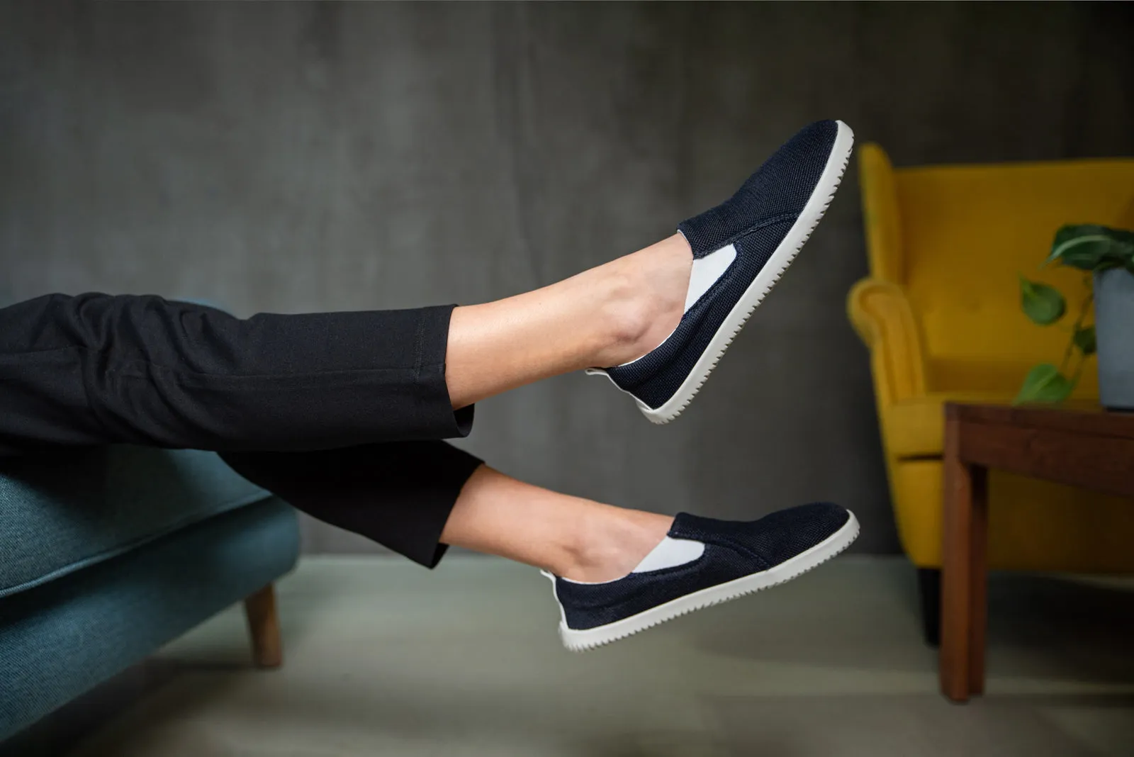 Women's Navy Comfort slip-on sneakers