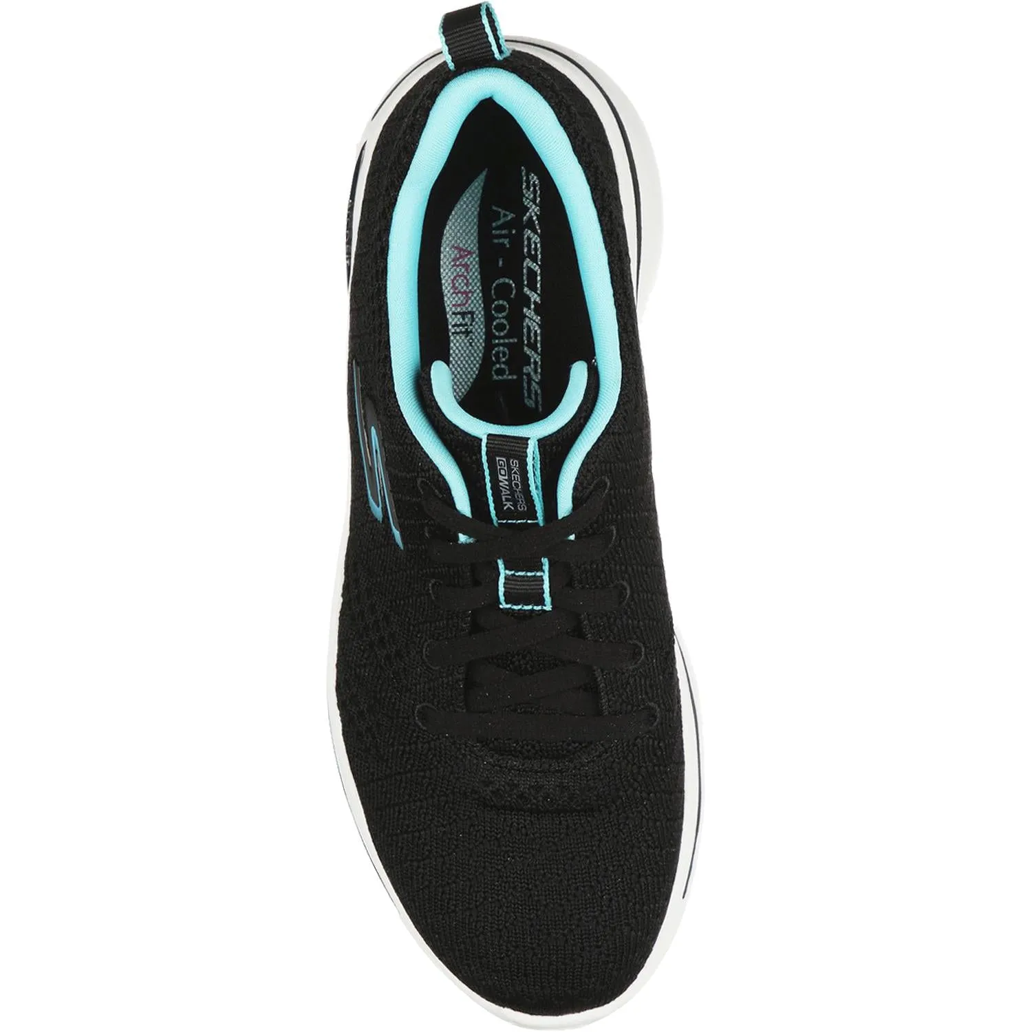 Women's Skechers GOwalk Arch Fit Unify Black/Aqua Fabric